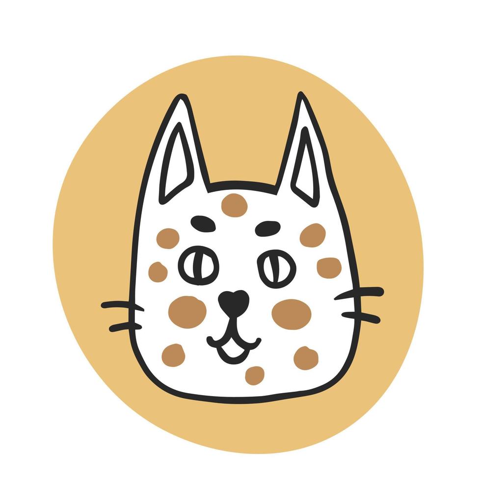 chat drôle doodle art avatar vecteur