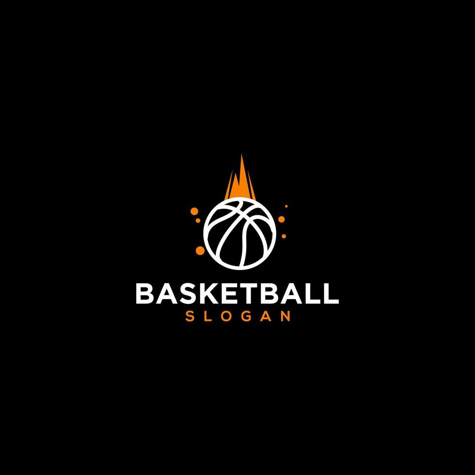 conception de concept de logo de basket-ball de sport. illustration de conception simple vecteur