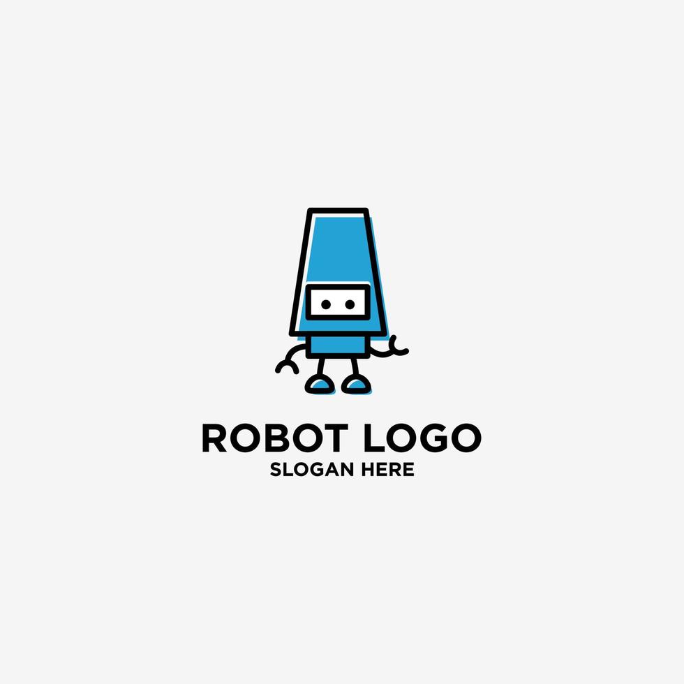 création de logo de personnage simple robot mignon vecteur