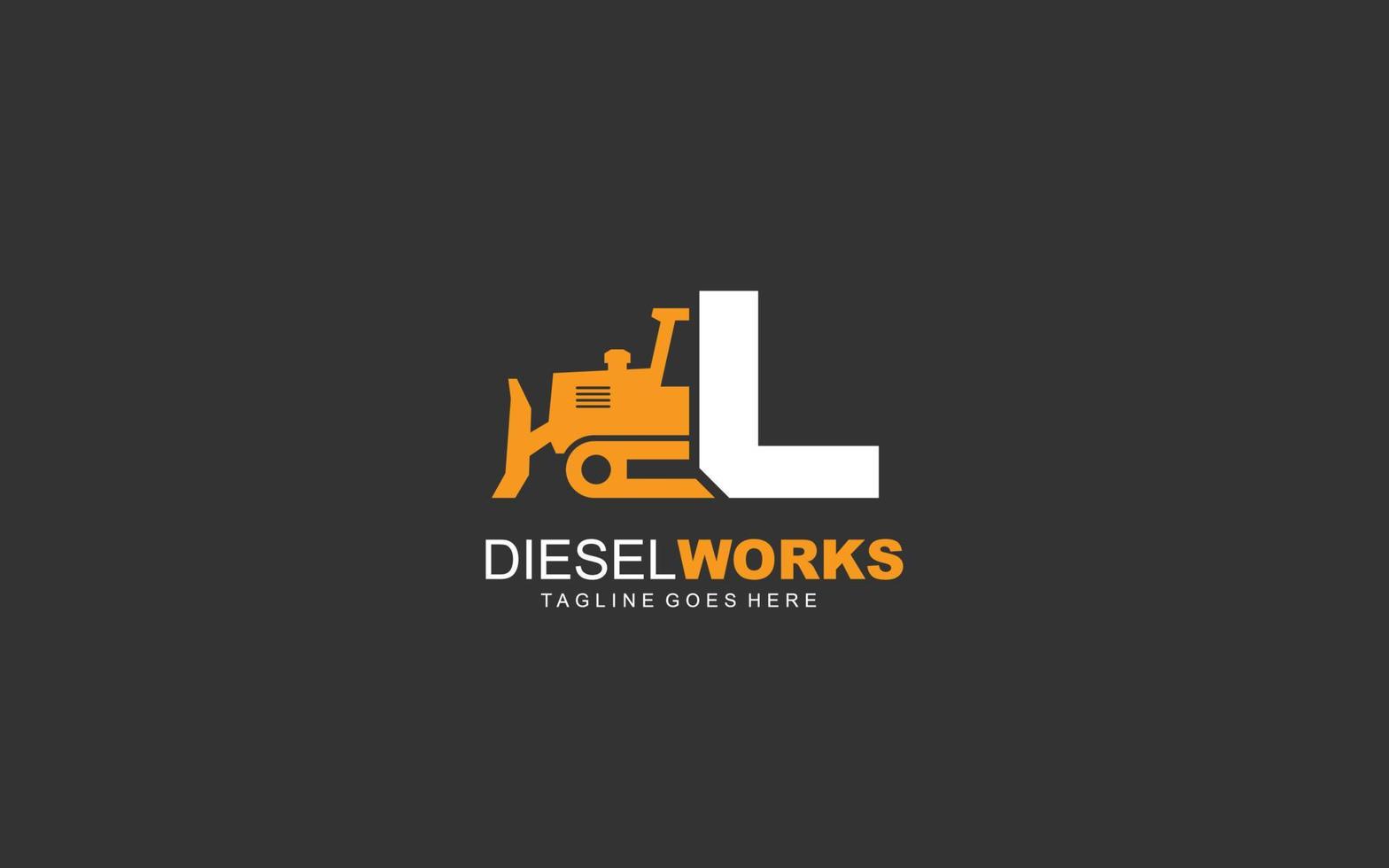 l pelle logo pour entreprise de construction. illustration vectorielle de modèle d'équipement lourd pour votre marque. vecteur