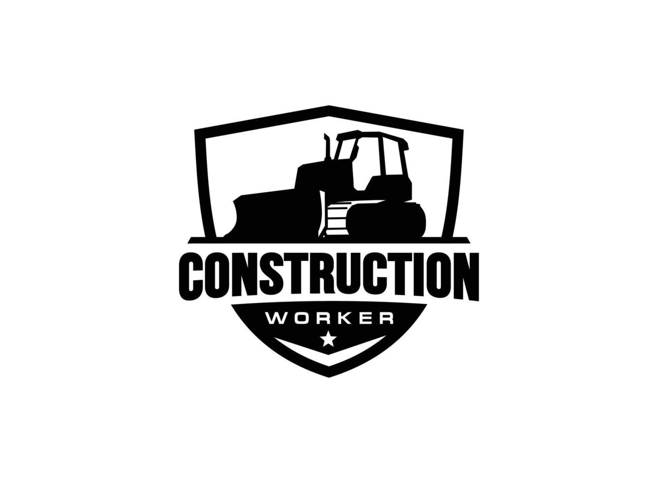vecteur de logo de bulldozer pour entreprise de construction. illustration vectorielle de modèle d'équipement lourd pour votre marque.