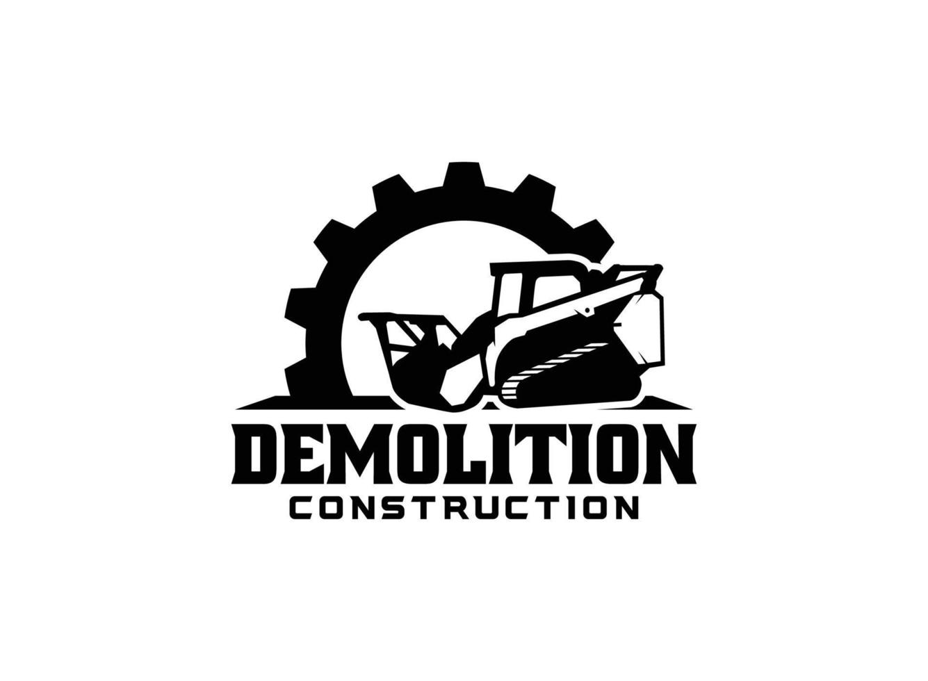 vecteur de logo de défrichement des terres pour entreprise de construction. illustration vectorielle de modèle d'équipement lourd pour votre marque.