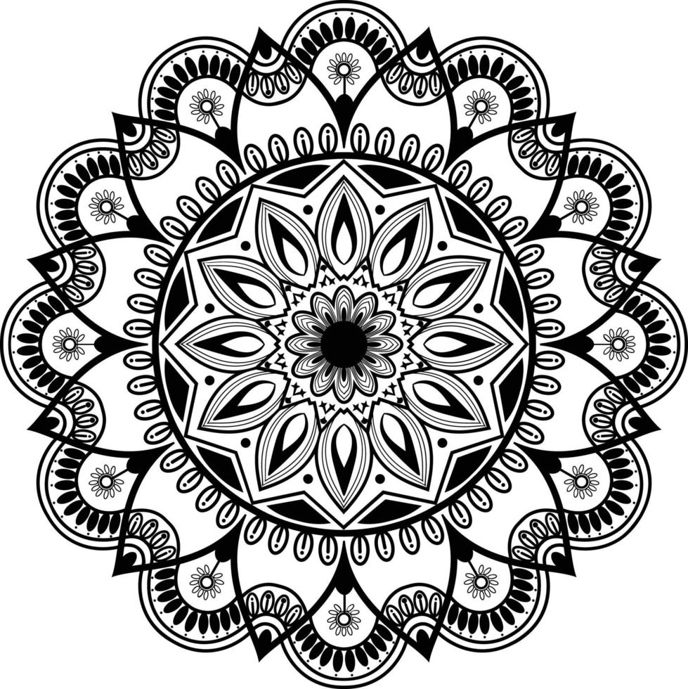conception de vecteur de mandala, motif de mandala de luxe ornemental, illustration de mandala de coloriage, motif circulaire en forme de mandala avec fleur pour le henné