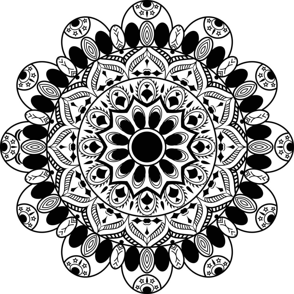 motif de mandala ornemental avec arabesque arabe style oriental islamique et motifs indiens. idéal pour le tissu et le textile, le papier peint, l'illustration de dessin à la main à motif harmonieux de mandala floral vecteur