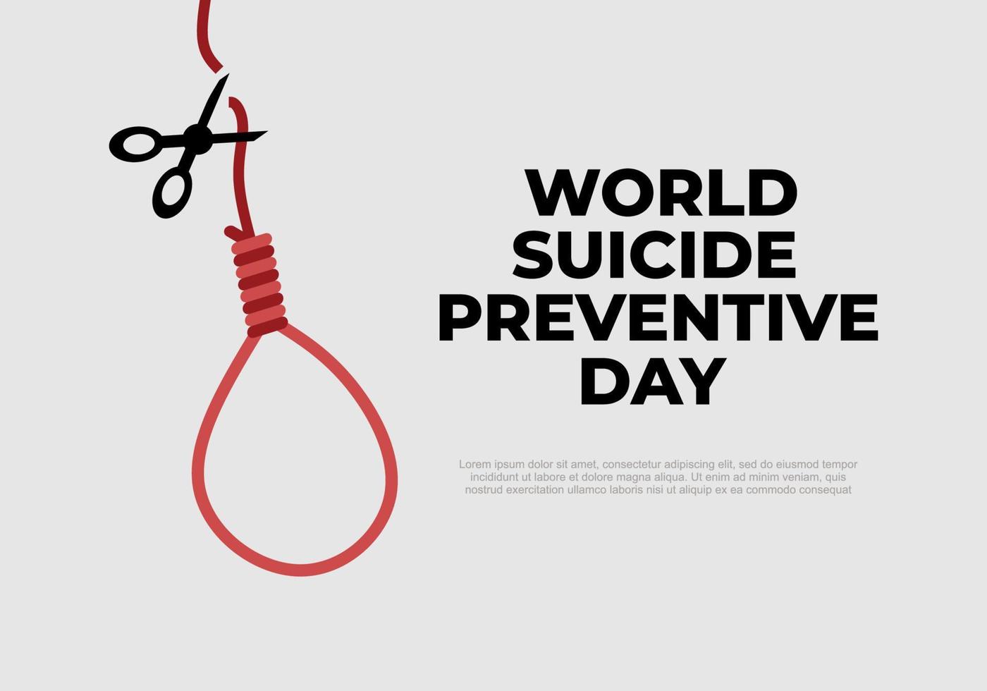 affiche de bannière de fond de la journée mondiale de prévention du suicide le 10 septembre. vecteur