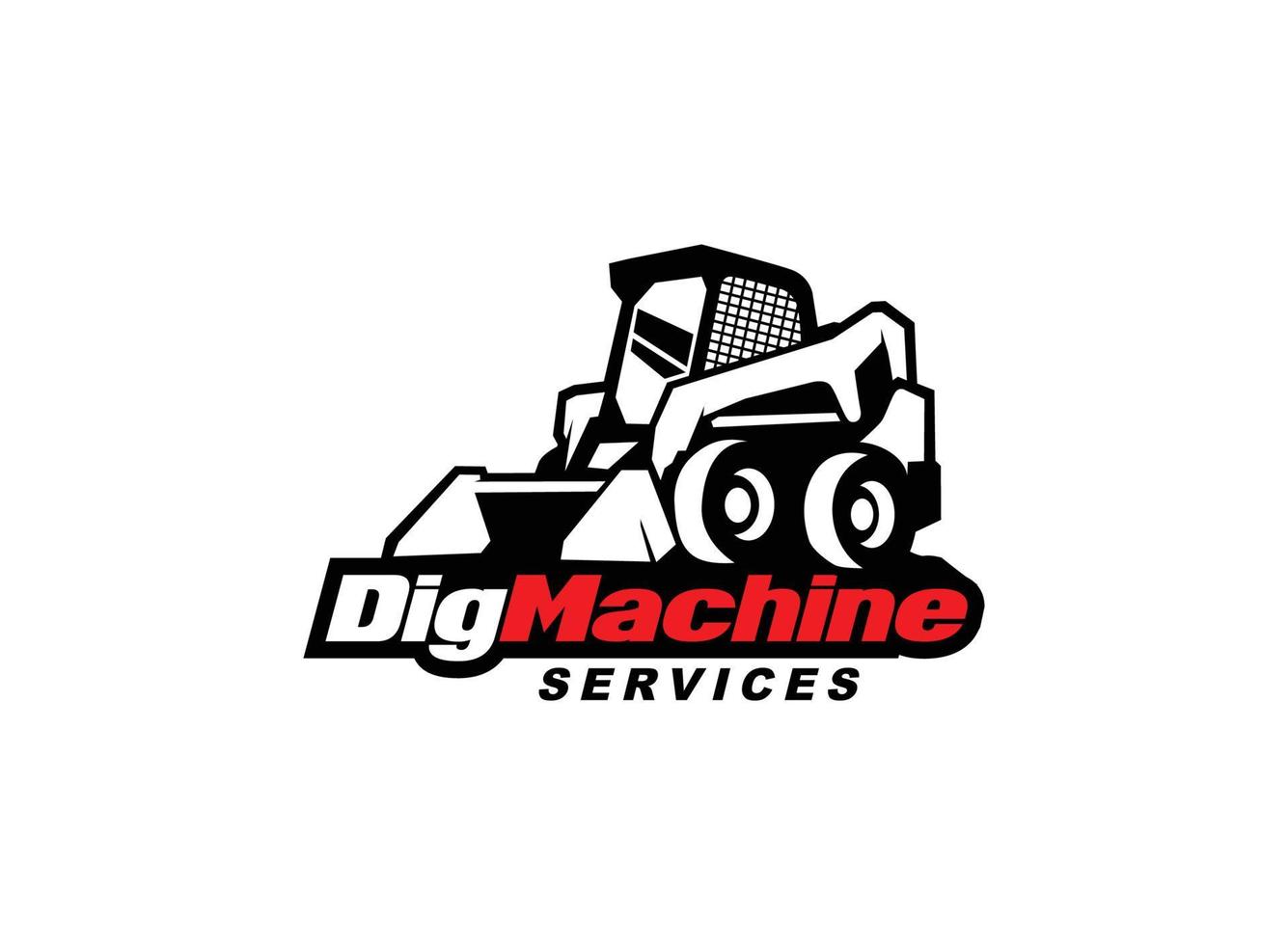 vecteur de logo skid steer pour entreprise de construction. illustration vectorielle de modèle d'équipement lourd pour votre marque.