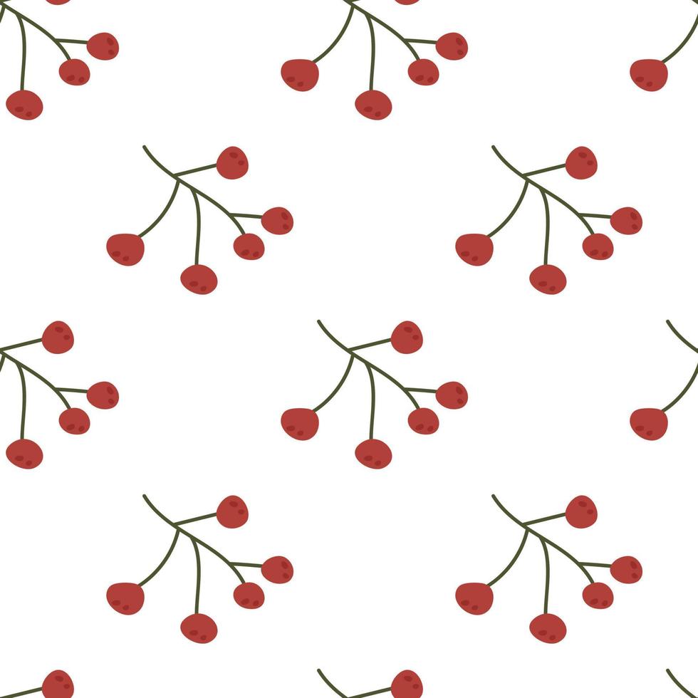 motif d'automne confortable et harmonieux avec des brindilles rouges avec des baies sur fond blanc. illustration vectorielle pour l'automne chaud, impression sur vêtements, emballage, tissu, papier. vecteur