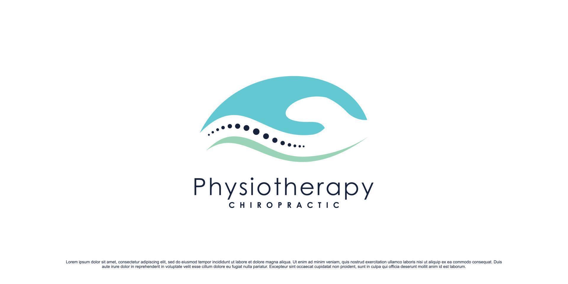 création de logo de physiothérapie pour les soins de santé et médicaux avec vecteur premium de concept moderne créatif