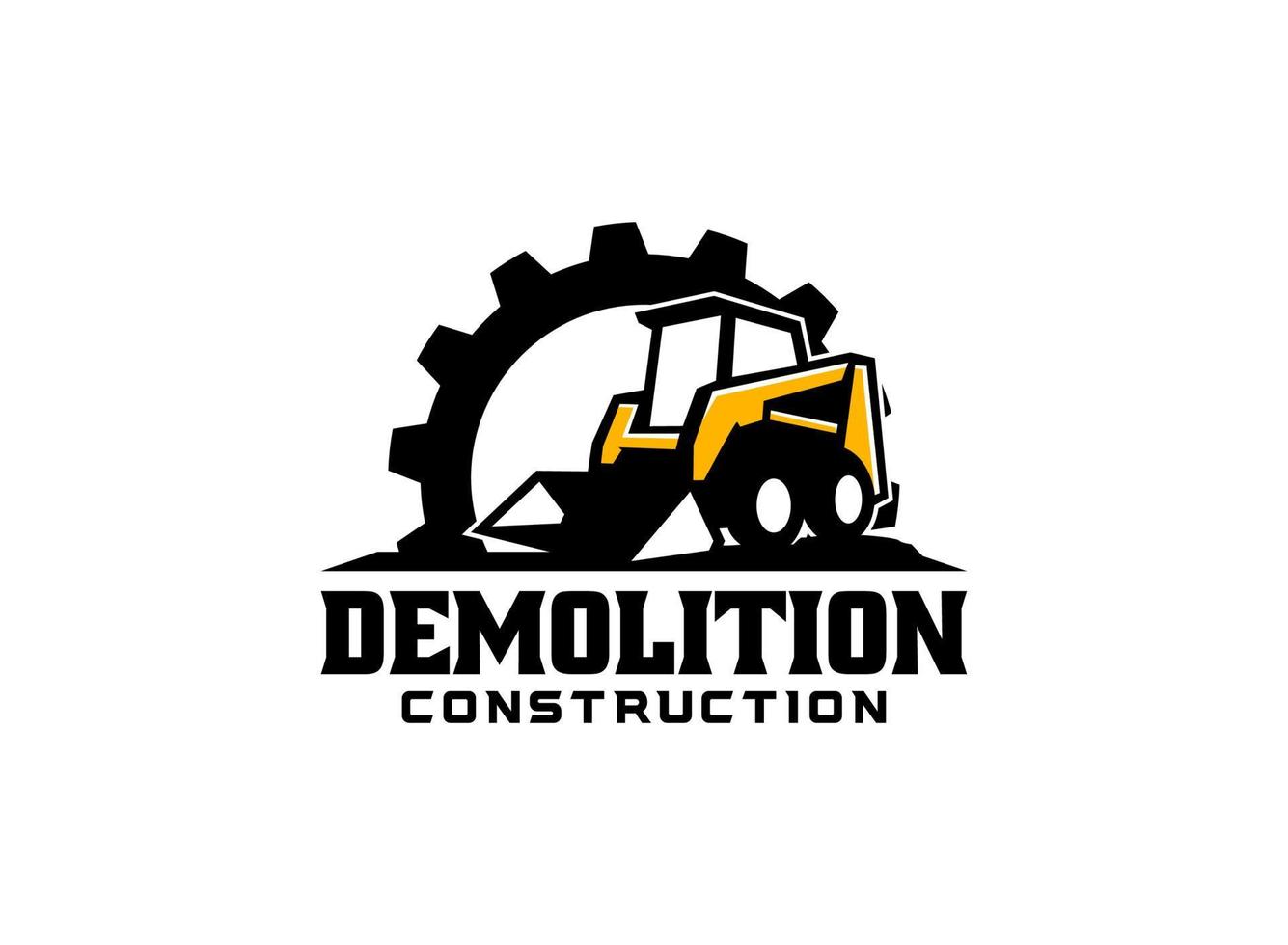 vecteur de logo skid steer pour entreprise de construction. illustration vectorielle de modèle d'équipement lourd pour votre marque.