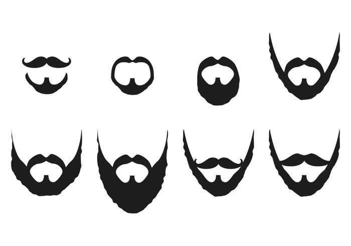 Vecteurs de moustache et de barbe vecteur