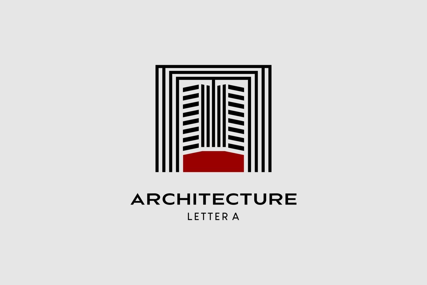 conception de logo architectural avec construction en lettre un concept d'art en ligne. illustration de logo vectoriel haut de gamme