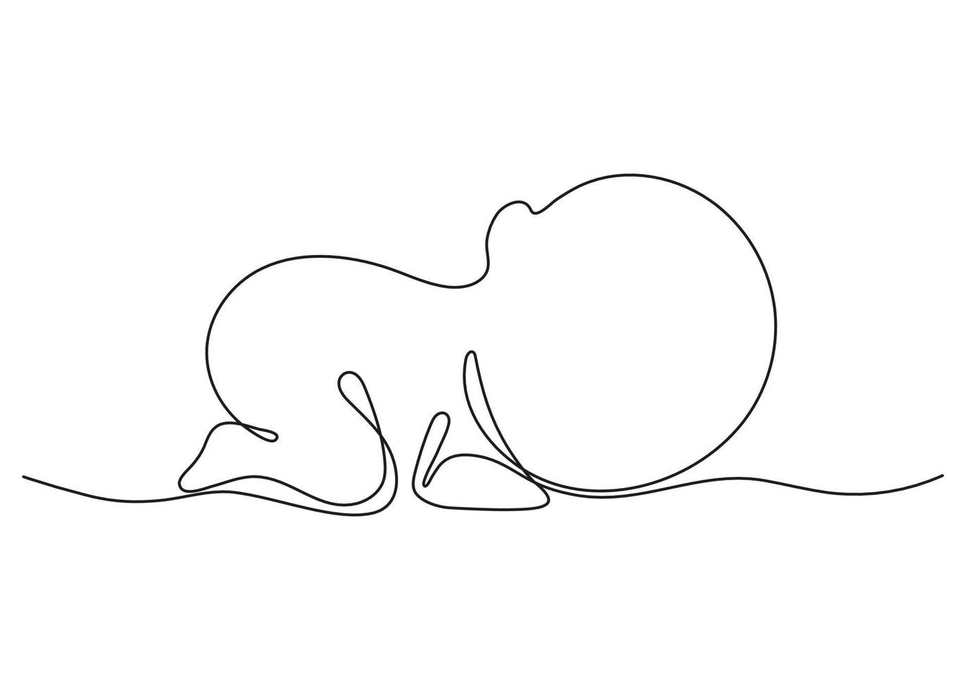 sommeil de bébé nouveau-né, dessin continu d'une ligne d'art. silhouette mignon enfant endormi dans le dessin de contour unique minimalisme. le petit enfant est allongé sur le ventre. illustration vectorielle vecteur