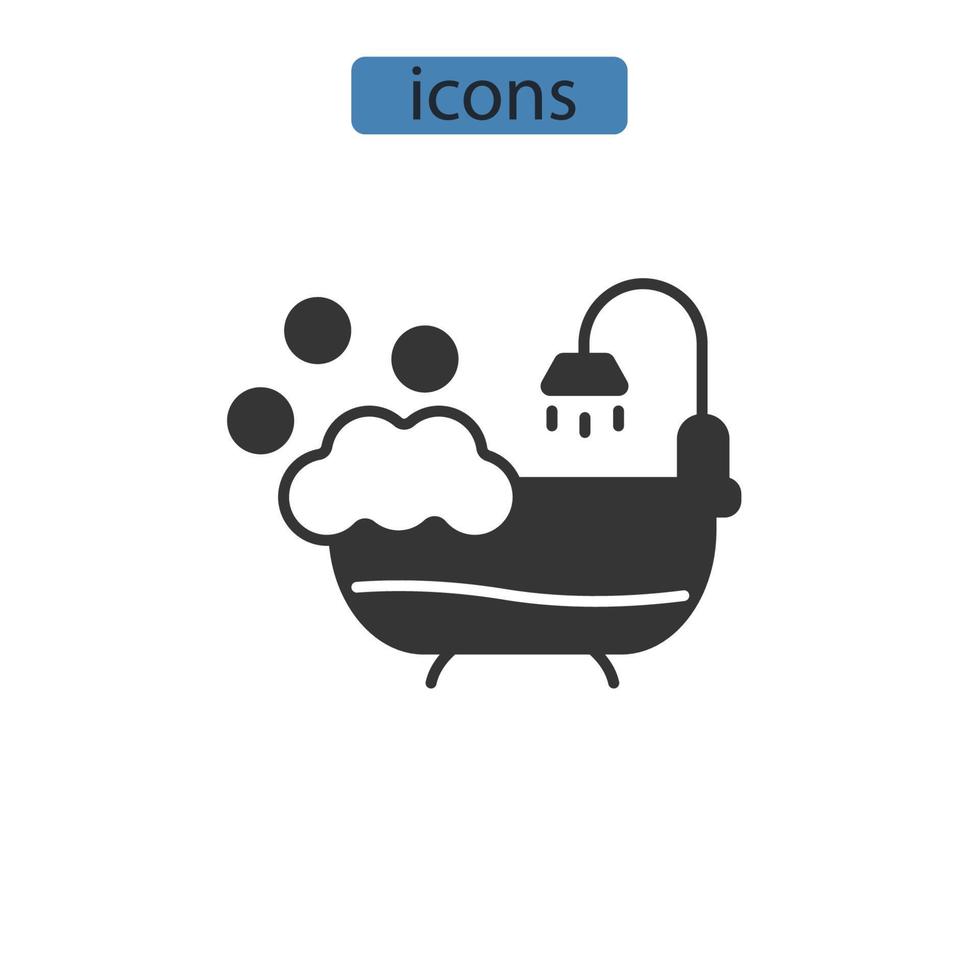 icônes de salle de bain symboles éléments vectoriels pour le web infographique vecteur