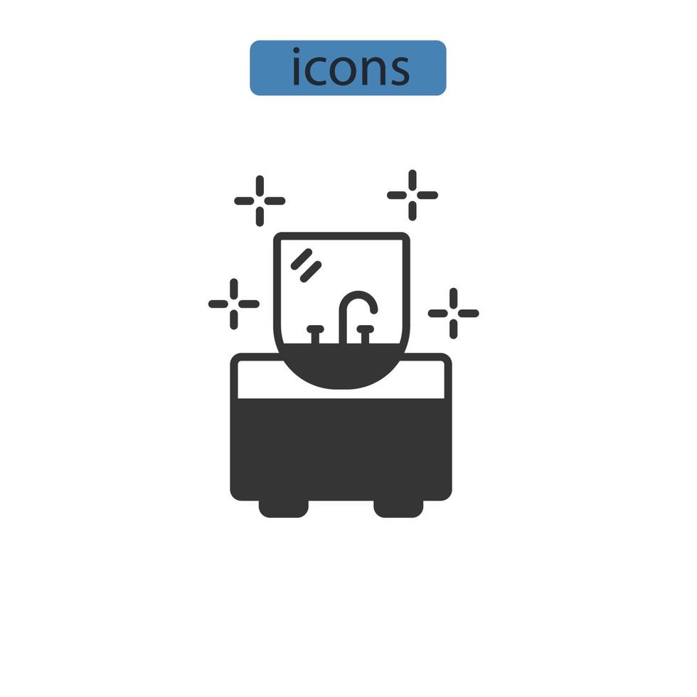 icônes de lavabo symboles éléments vectoriels pour le web infographique vecteur