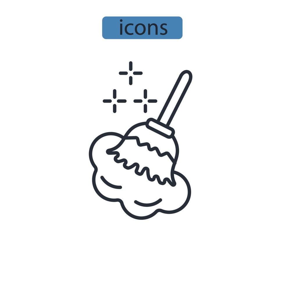 balai icônes symbole vecteur éléments pour infographie web