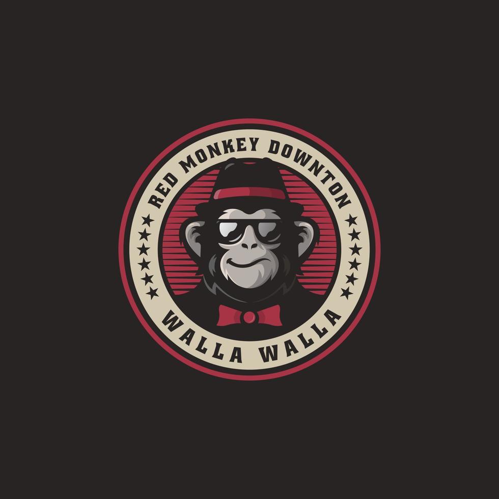 singe rouge pour mascotte, logo, modèle vecteur