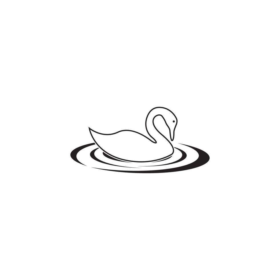 modèle de conception d'illustration vectorielle logo cygne vecteur