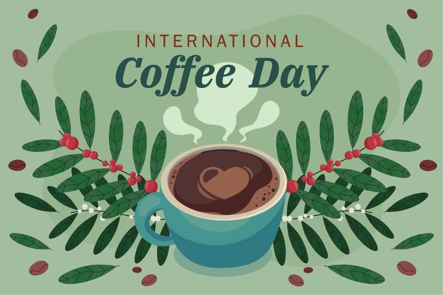 journée internationale du café, bannière vecteur