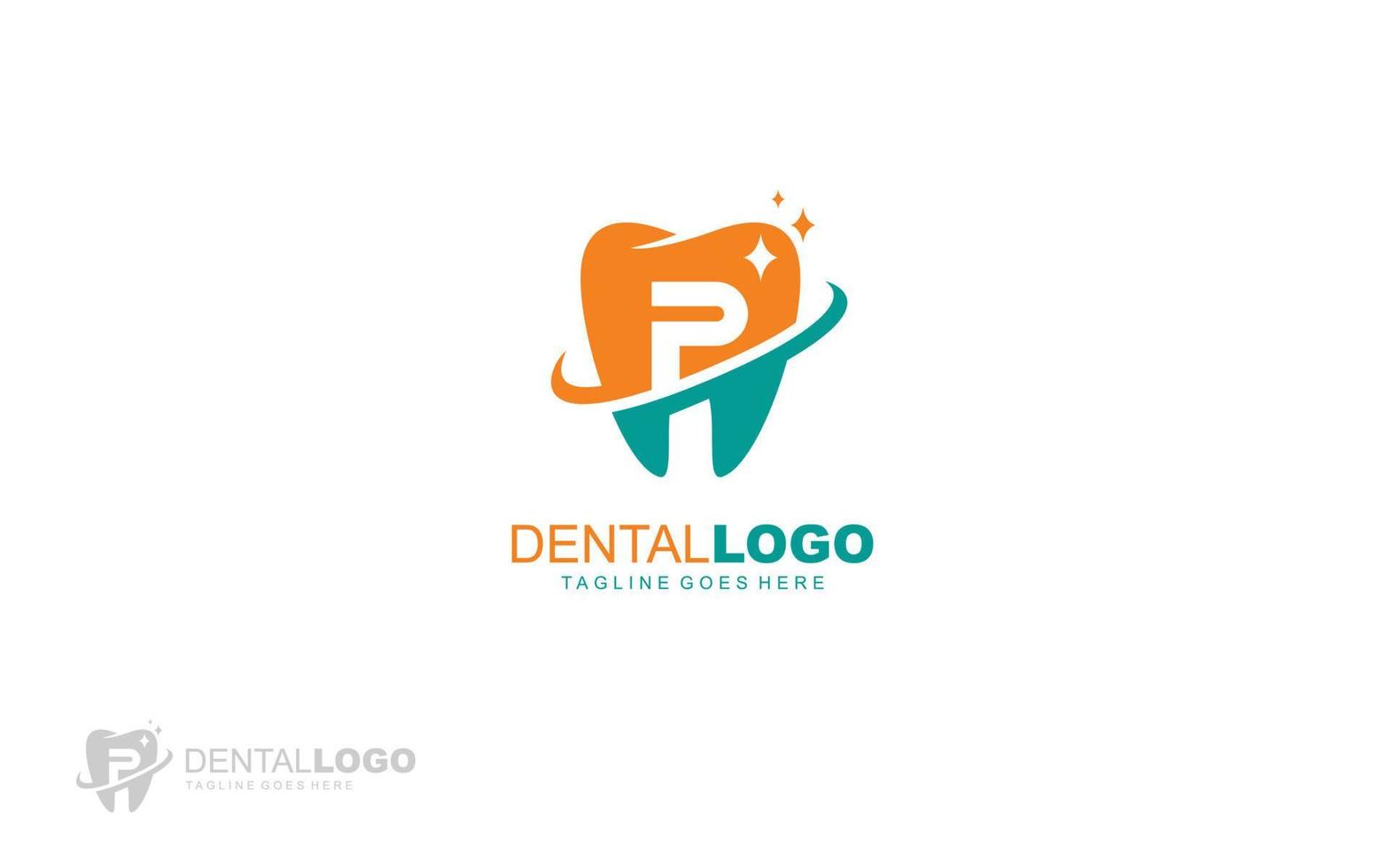 p logo dentiste pour l'entreprise de marque. illustration vectorielle de modèle de lettre pour votre marque. vecteur