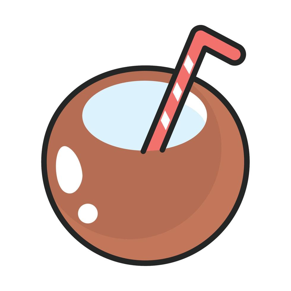 icône de noix de coco cocktail vecteur