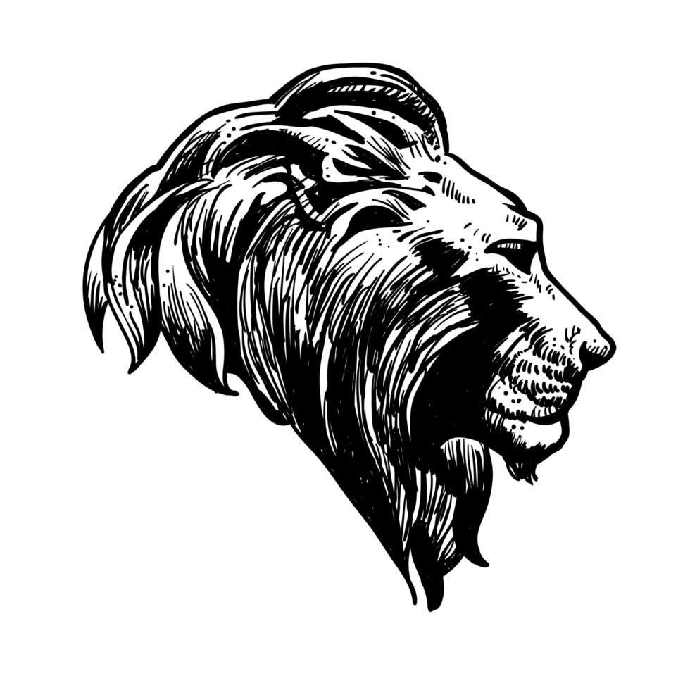 symbole de logo tête de lion vecteur