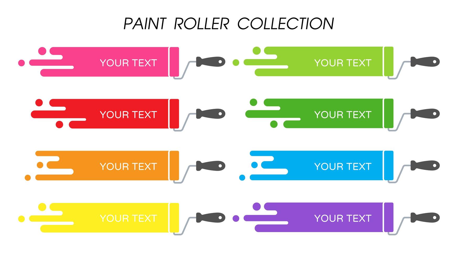 ensemble de rouleaux de peinture colorée vecteur