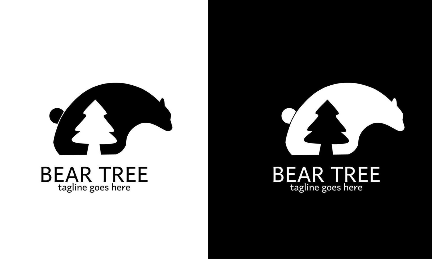 illustration graphique vectoriel du modèle de logo ours arbre parfait pour le concept ours de la faune