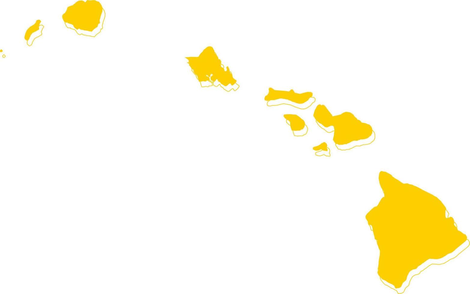 carte vectorielle amérique hawaii. style minimalisme dessiné à la main. vecteur