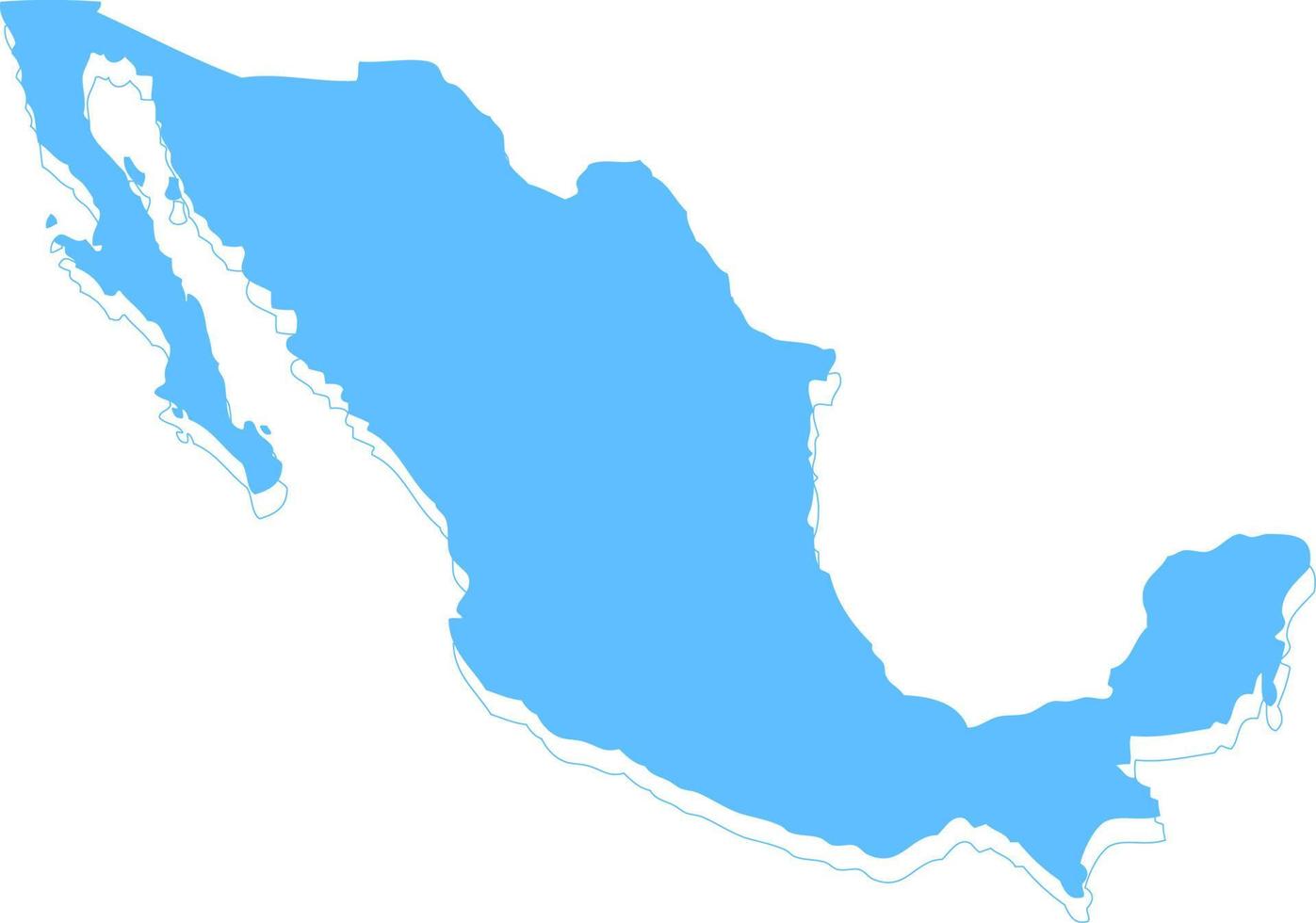 carte vectorielle du mexique. style minimalisme dessiné à la main. vecteur