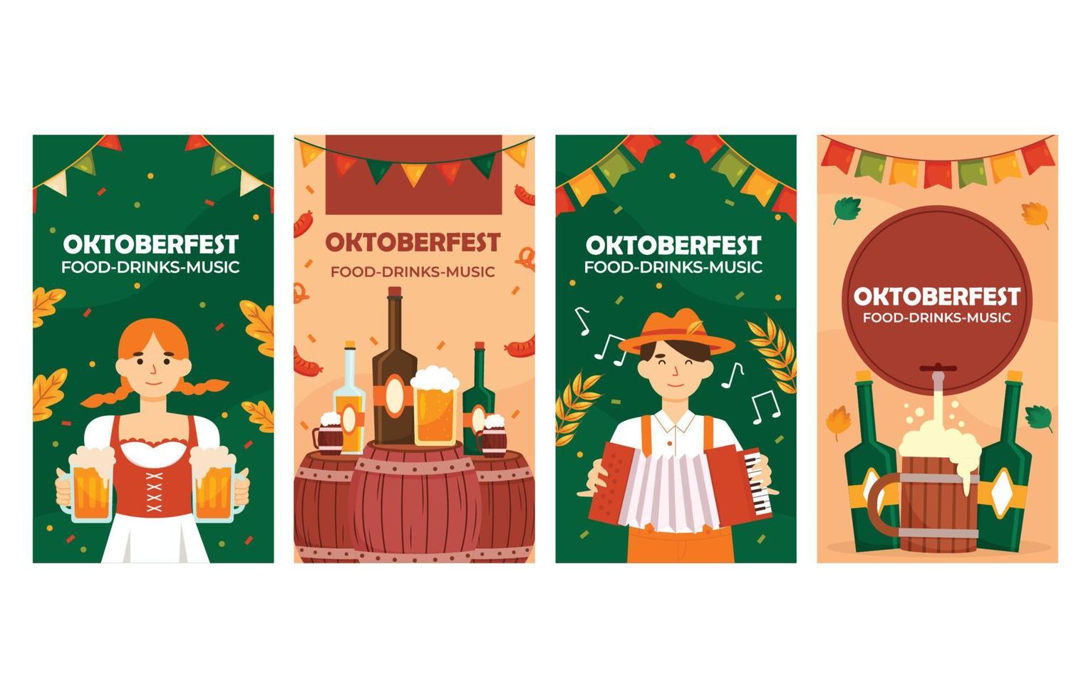 modèle de médias sociaux oktoberfest vecteur