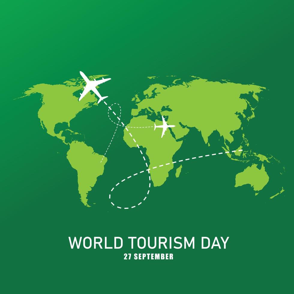 illustration vectorielle de la journée mondiale du tourisme. conception simple et élégante vecteur