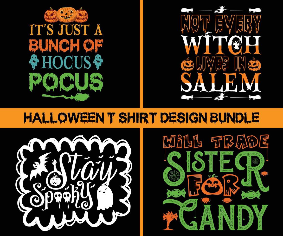 conception d'halloween, conception de t-shirt d'halloween, graphique vectoriel d'halloween, conception de t-shirt d'halloween de typographie.