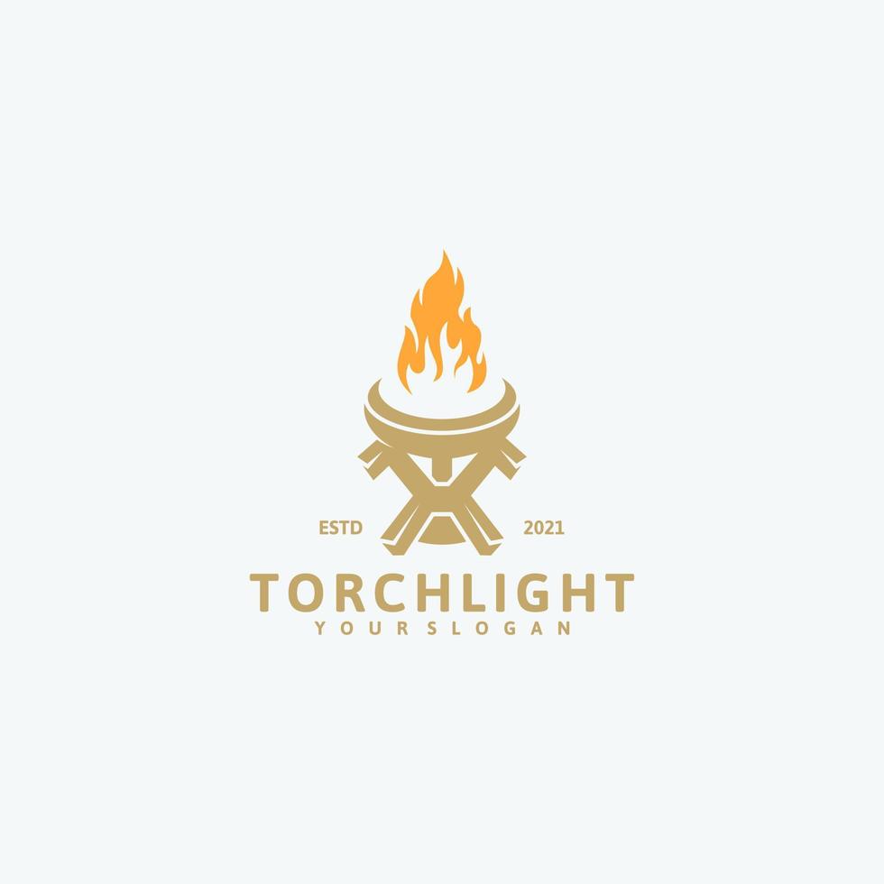 logo de la torche, logo de référence pour l'entreprise vecteur