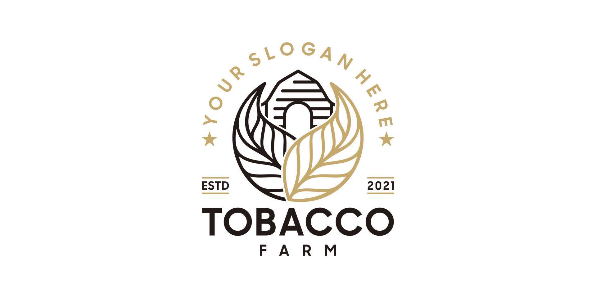 logo de ferme de tabac vintage avec style d'art en ligne, référence du logo vecteur