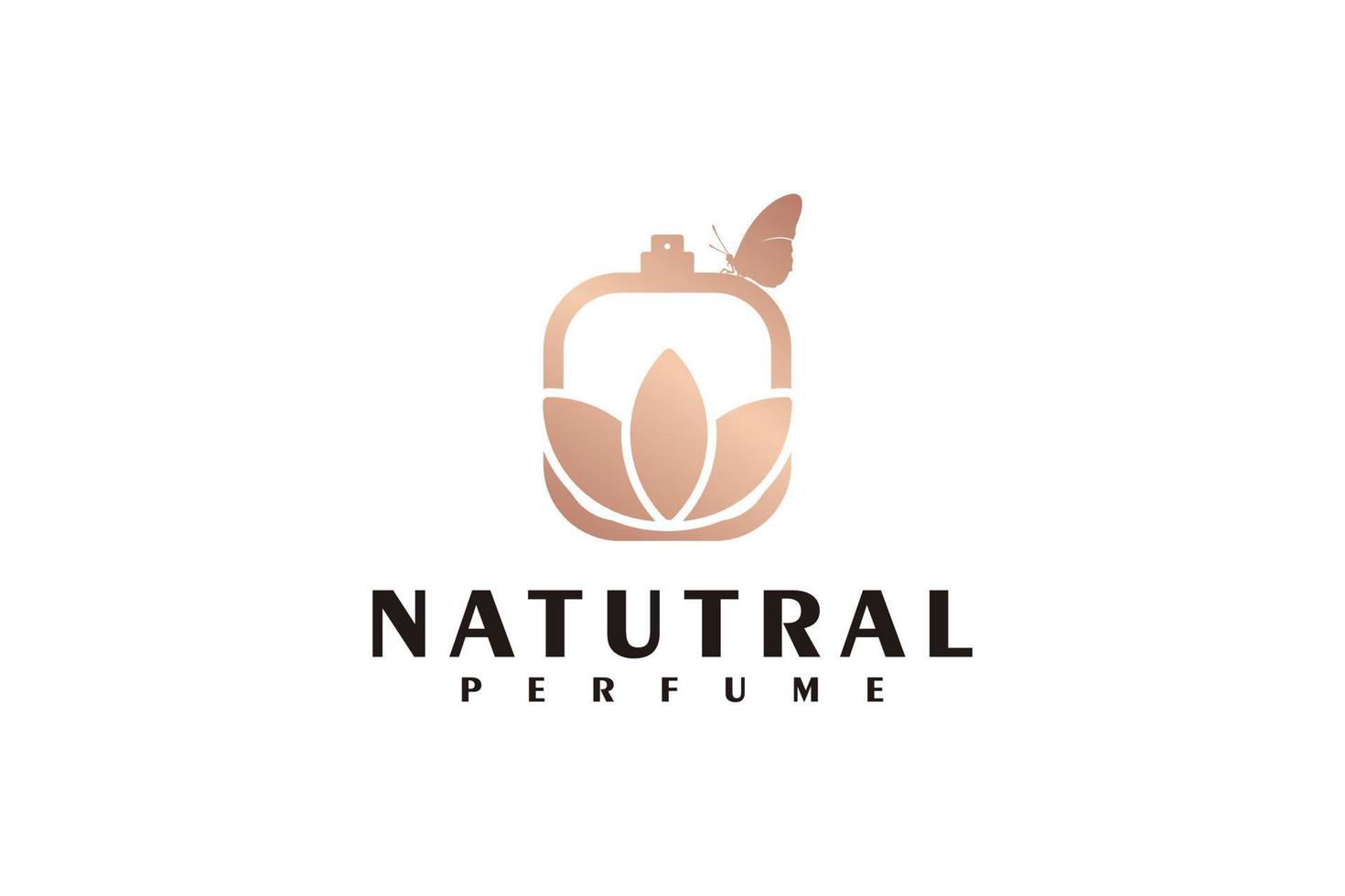 inspiration de conception de logo de parfum naturel vecteur