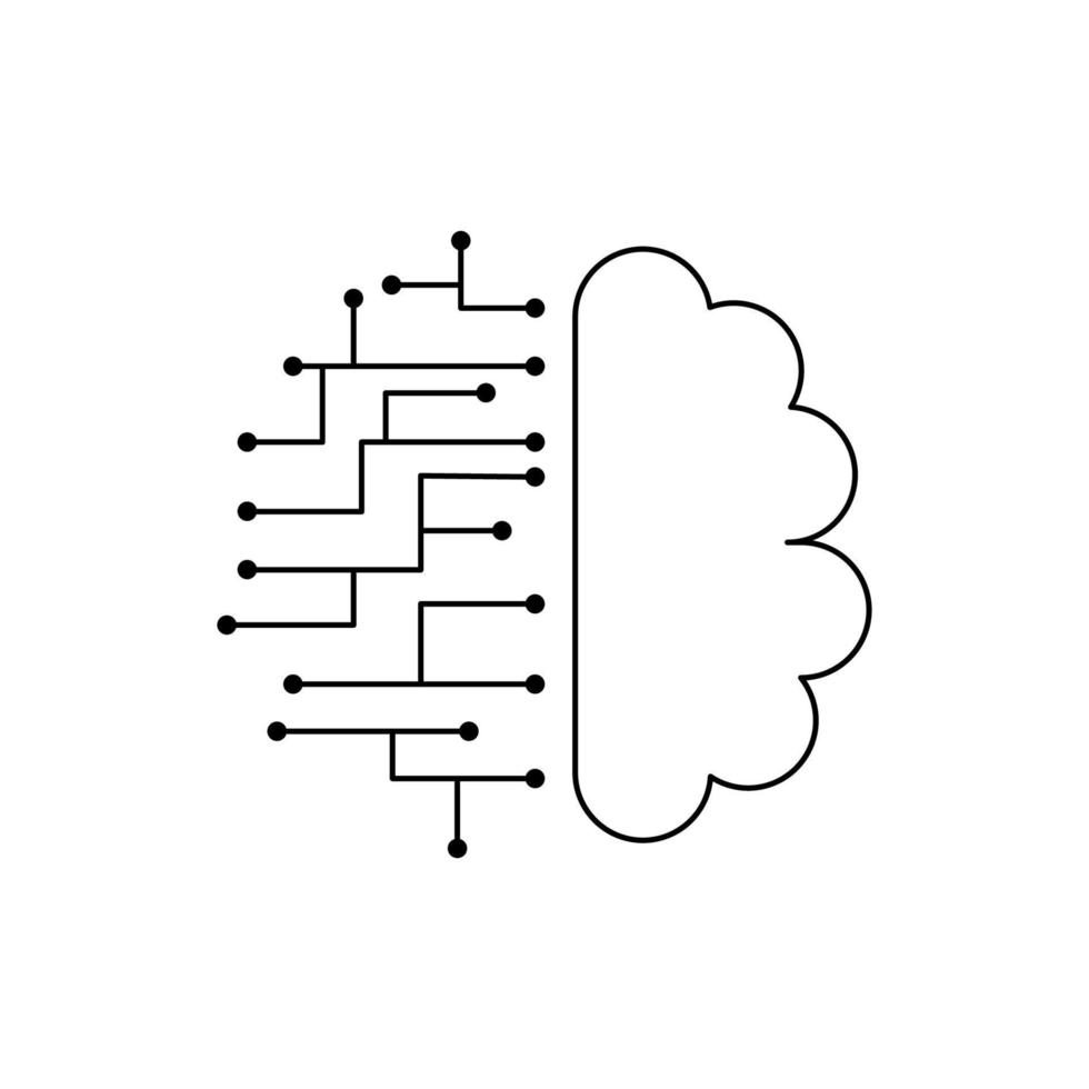 conception de vecteur d'icône d'intelligence artificielle