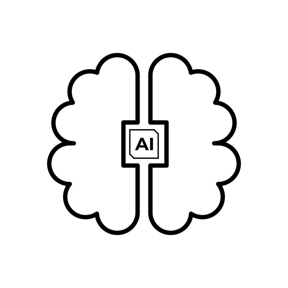 conception de vecteur d'icône d'intelligence artificielle