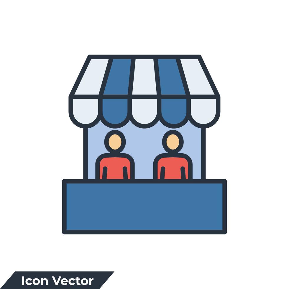 illustration vectorielle du logo de l'icône de l'aire de restauration. modèle de symbole de restaurant de café pour la collection de conception graphique et web vecteur