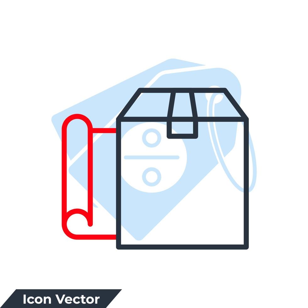 illustration vectorielle de logo d'icône d'emballage. modèle de symbole d'emblème d'emballage cadeau pour la collection de conception graphique et web vecteur