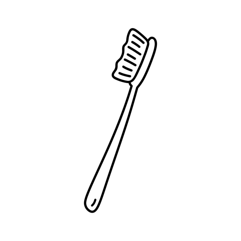 brosse à dents mignonne isolée sur fond blanc. hygiène buccale. illustration vectorielle dessinée à la main dans un style doodle. parfait pour les décorations, logo, divers designs. vecteur