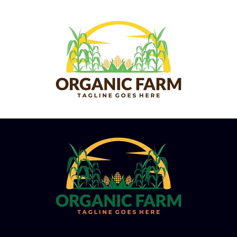 modèle de logo de ferme. autocollant de produit biologique. emblème du marché fermier vecteur