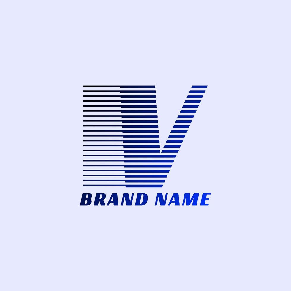 lettre v rayures entreprise professionnelle initiales création de logo vectoriel