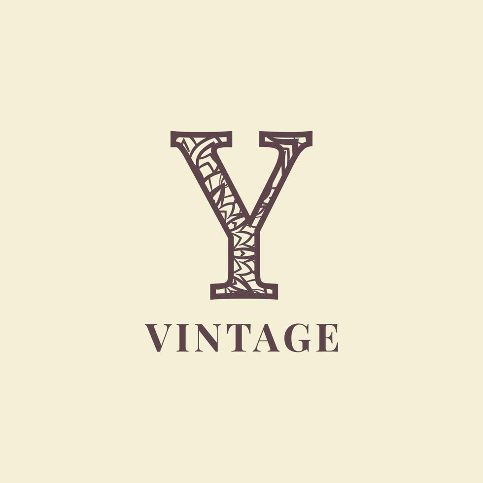 lettre y décoration vintage logo vector design