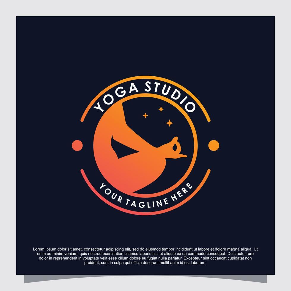 vecteur premium de conception de logo de studio de yoga
