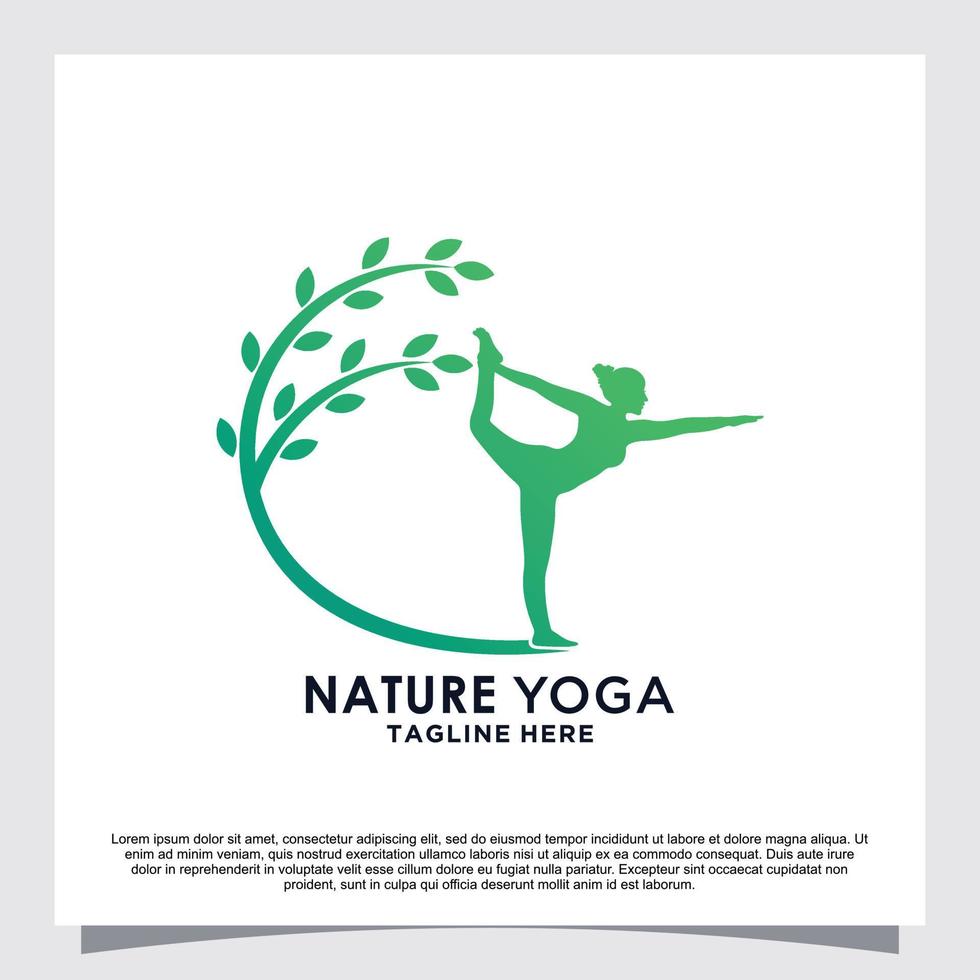 nature yoga logo design vecteur premium