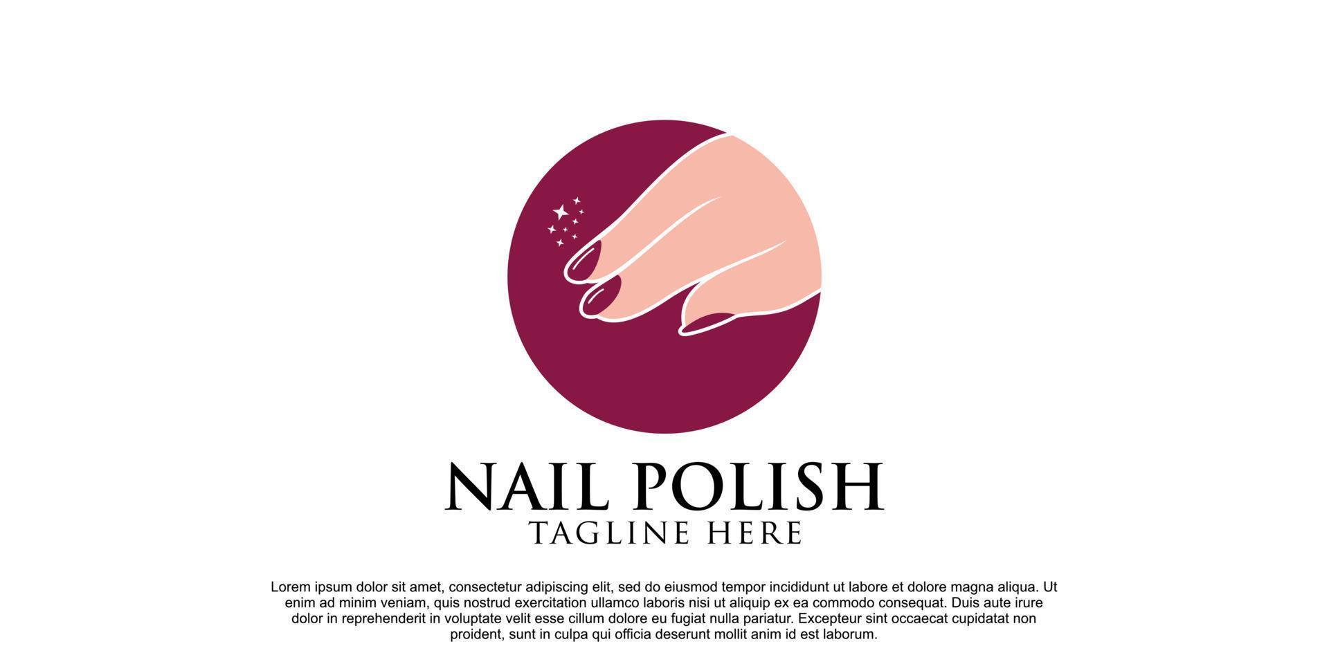 création de logo de vernis à ongles pour manucure et pédicure avec concept créatif vecteur premium partie 2