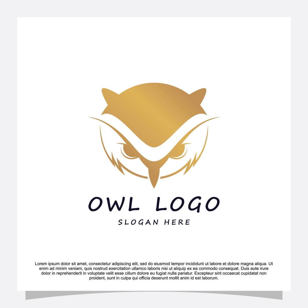 tête de hibou logo design vecteur premium