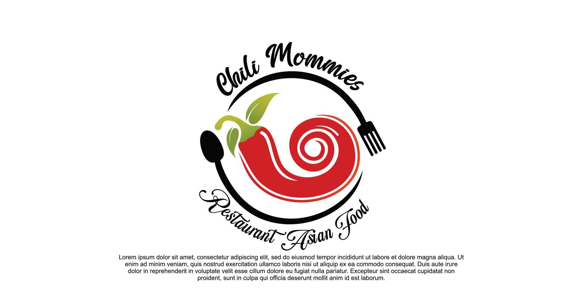 création de logo chili mommies avec concept créatif vecteur premium partie 2