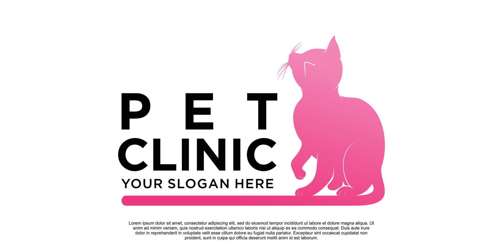 création de logo de clinique pour animaux de compagnie avec vecteur premium de style unique créatif partie 1
