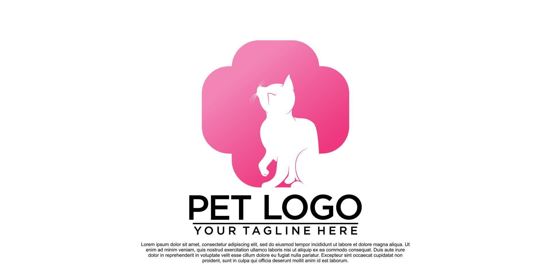 création de logo pour animaux de compagnie avec vecteur premium de style unique créatif partie 1